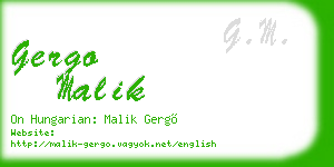 gergo malik business card